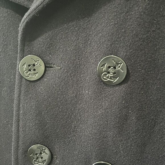 Vintage Gap Pea Coat Men's Medium Navy Quilted Wool Blend Nautical Jacket - Picture 4 of 9
